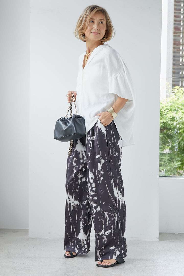 [SET] Linen window cloth blouse + shadow paint pants (2set)