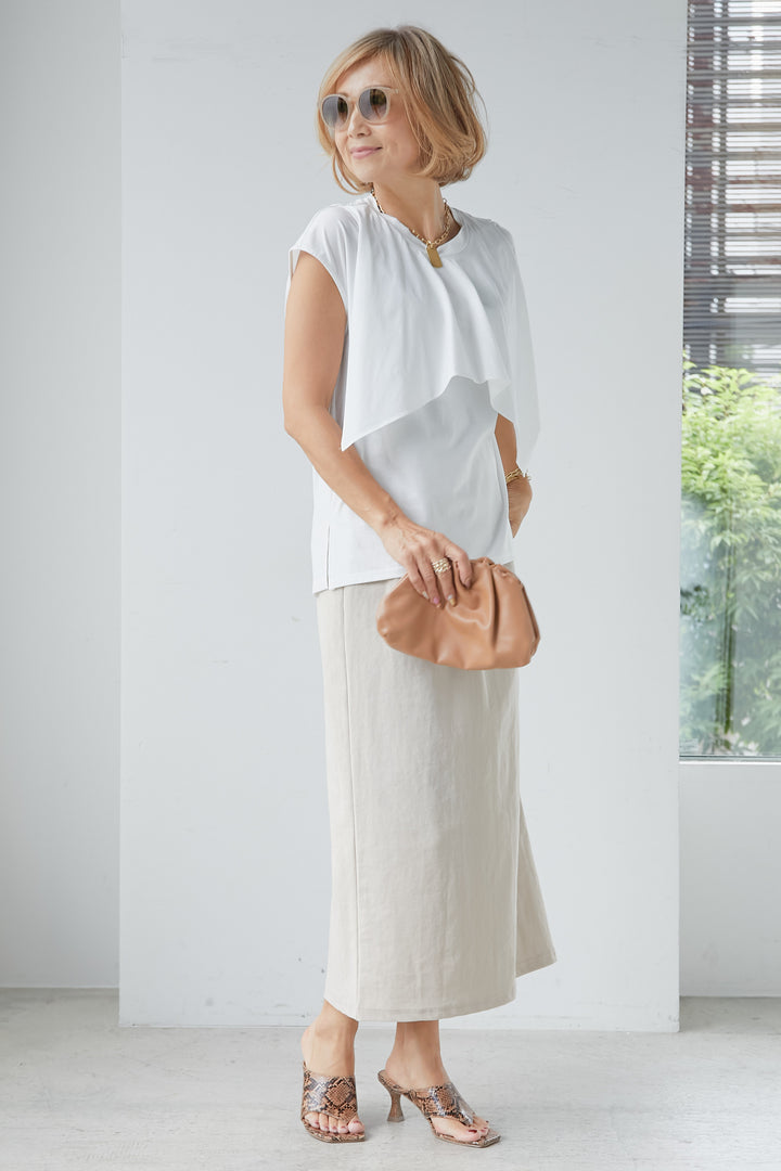 [SET] Ruffle sleeveless top + [Cool to the touch, water repellent] Waist tuck skirt (2 sets)