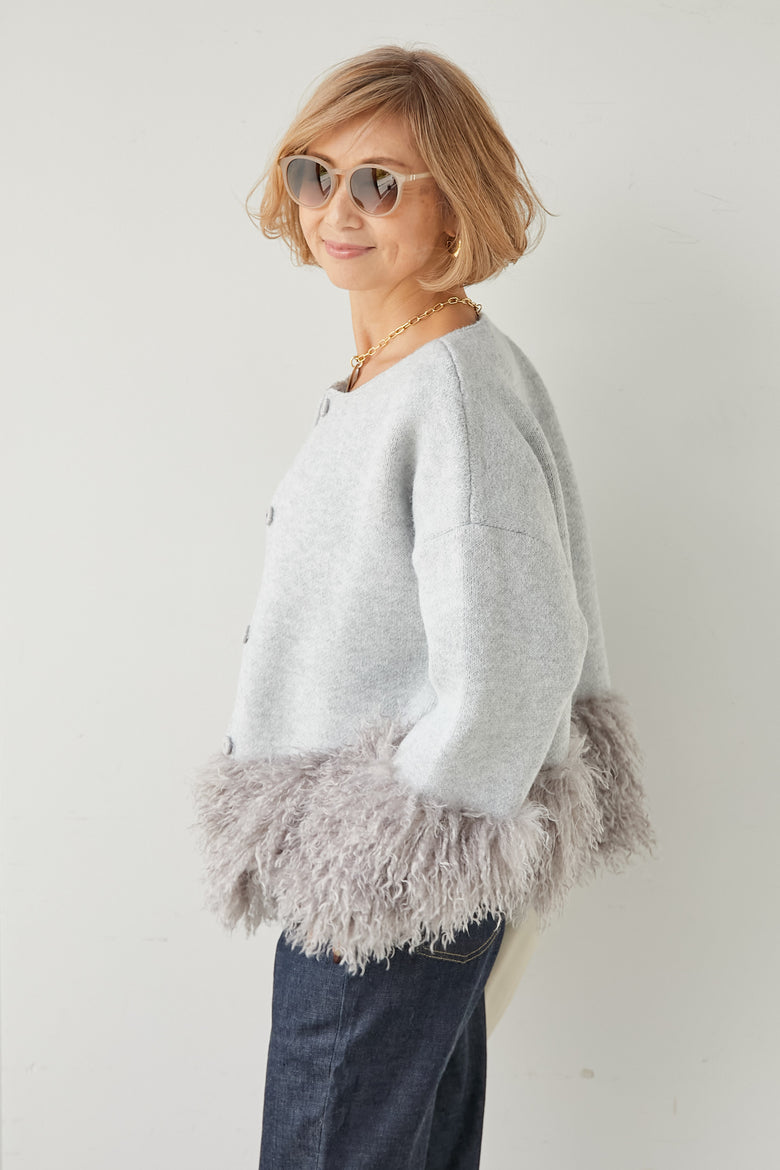 シャギーファー×ニットカーディガン – plusotoha 