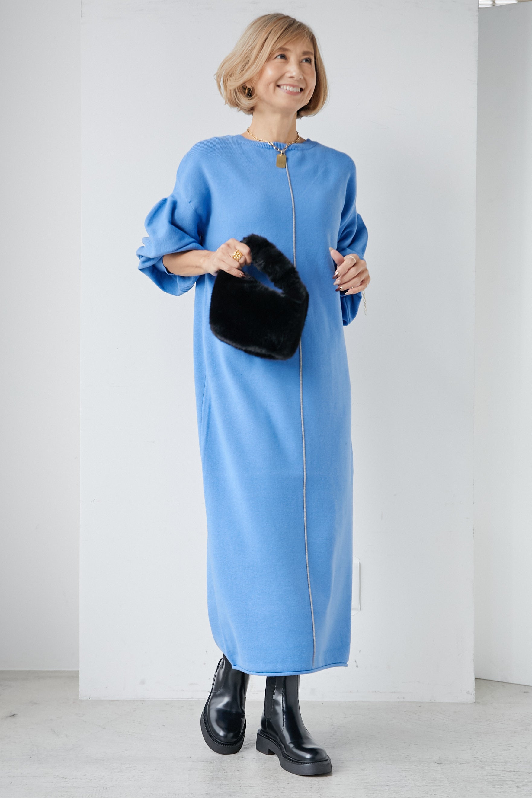 【未使用品！】プラスオトハ PLUSOTO.HA. 2WAYニットワンピース 未使用品！】プラスオトハ PLUSOTO.HA. 2WAYニットワンピース