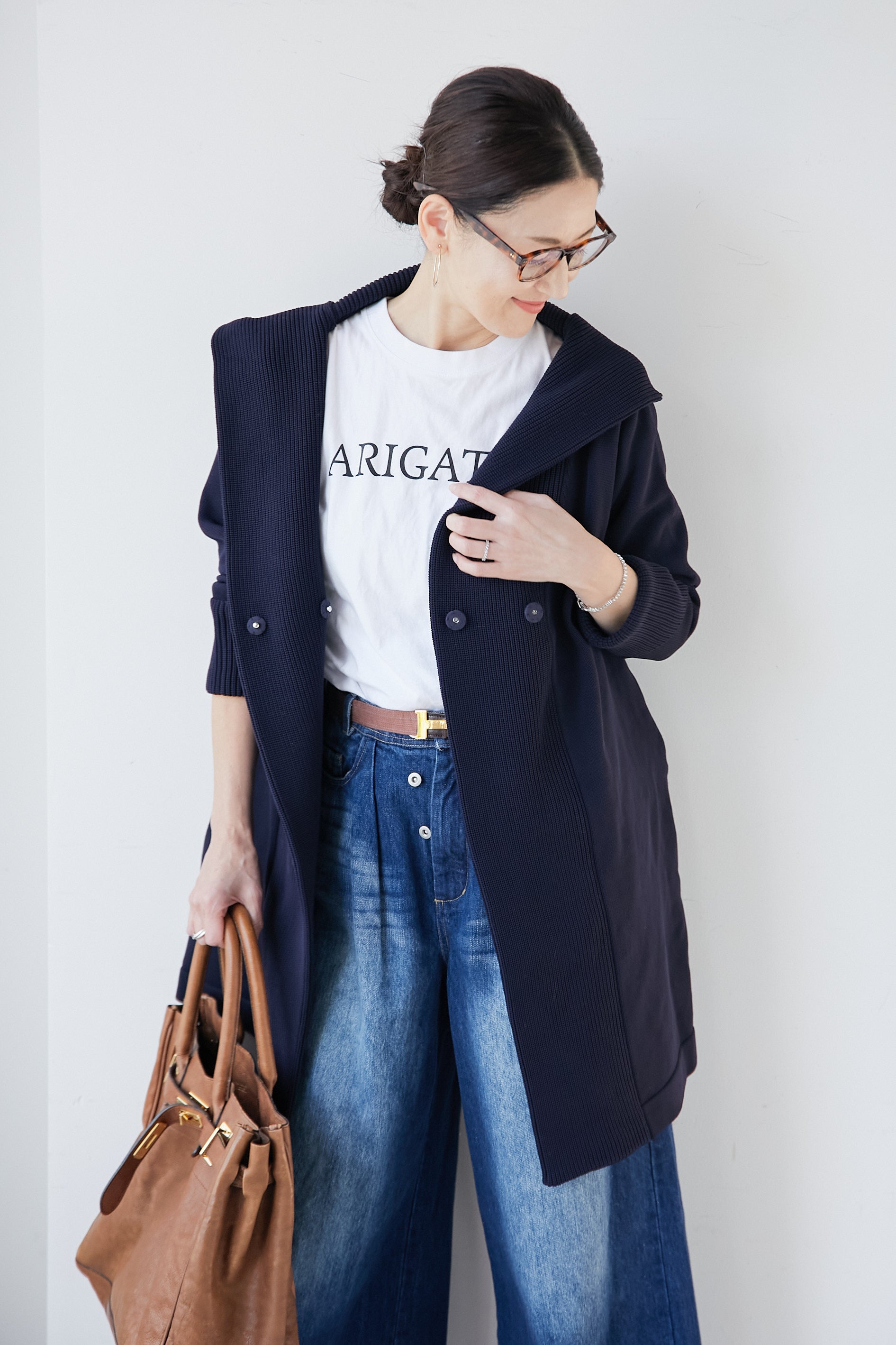 THETOE】TOÉ BAKER CARDIGAN カーディガンネイビーS