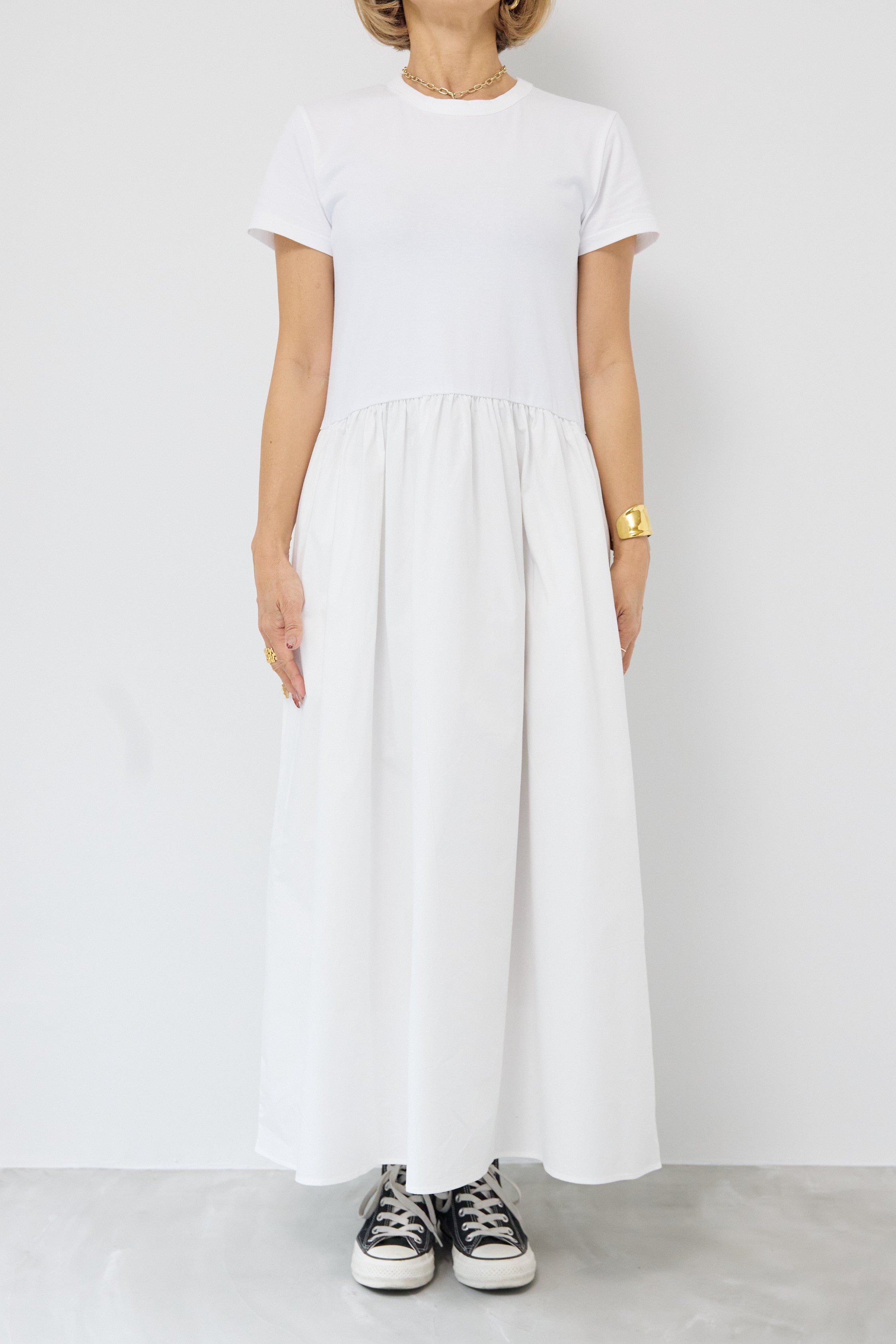 ウエスト切替ギャザーワンピース – plusotoha