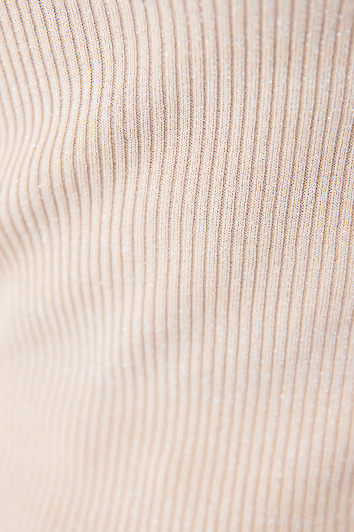 アシメネックリブニット