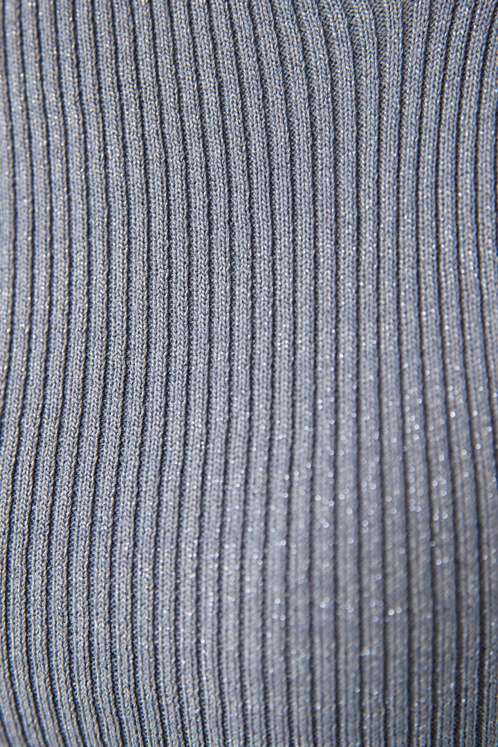 アシメネックリブニット