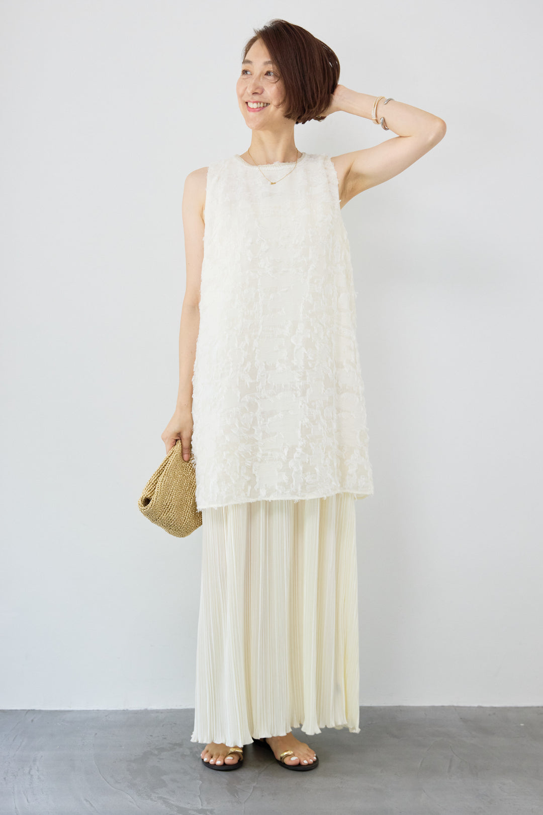 カットジャガードドッキングワンピース