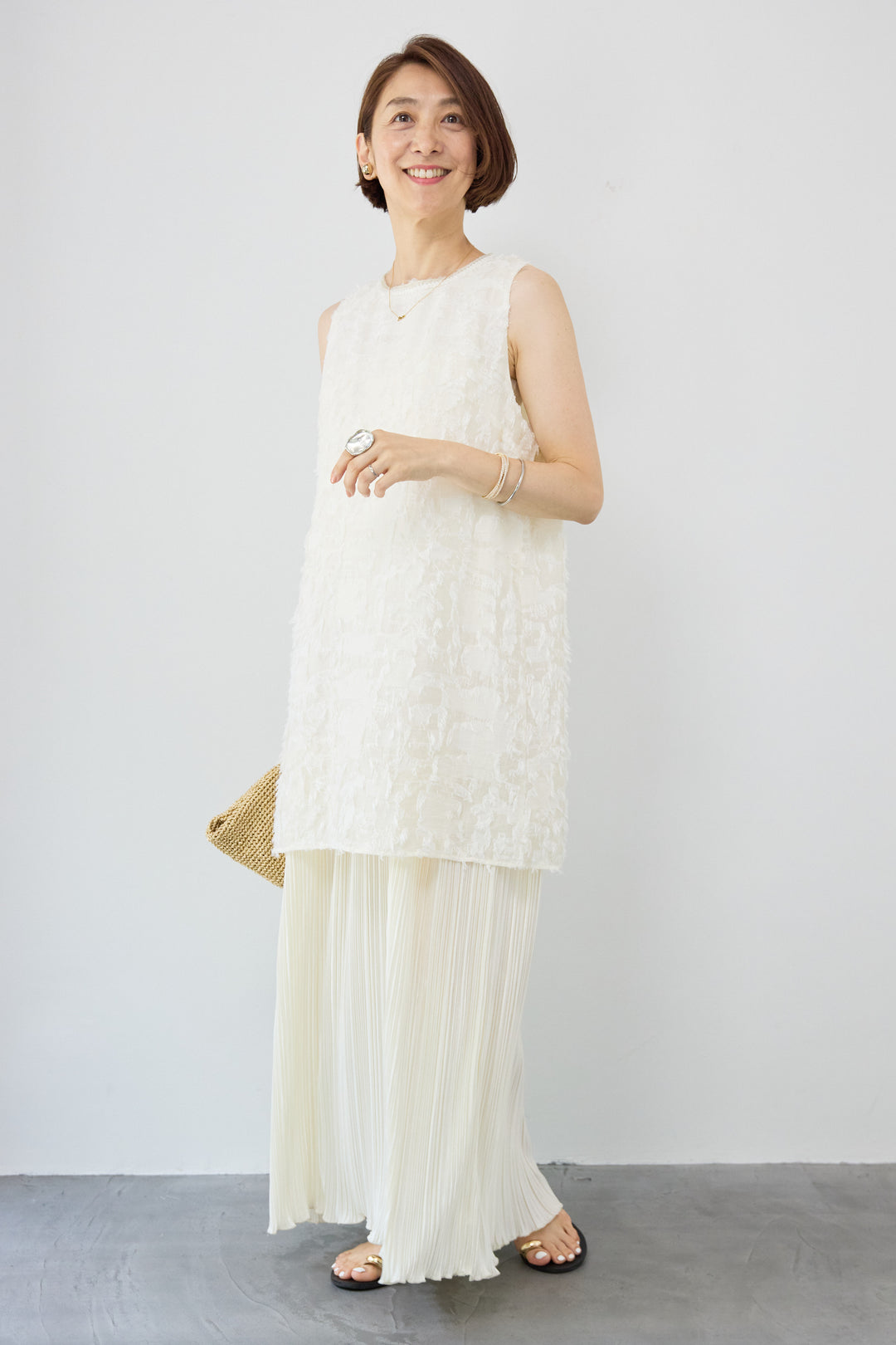 カットジャガードドッキングワンピース