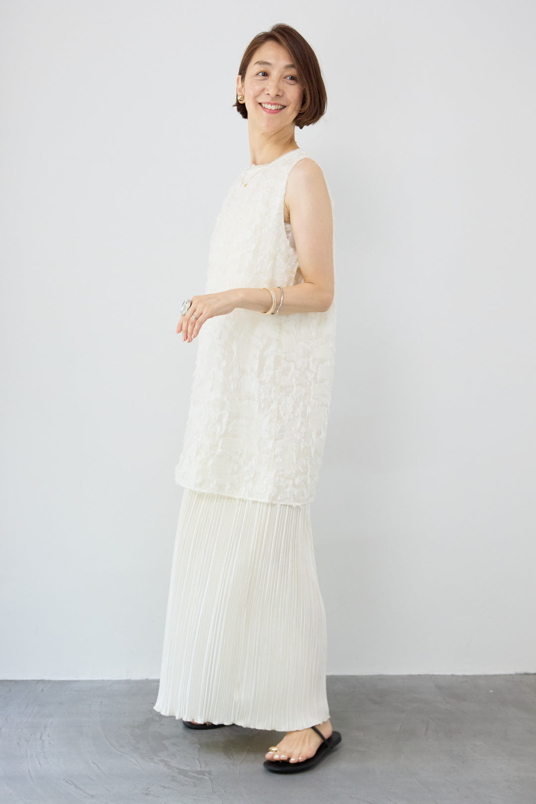 カットジャガードドッキングワンピース