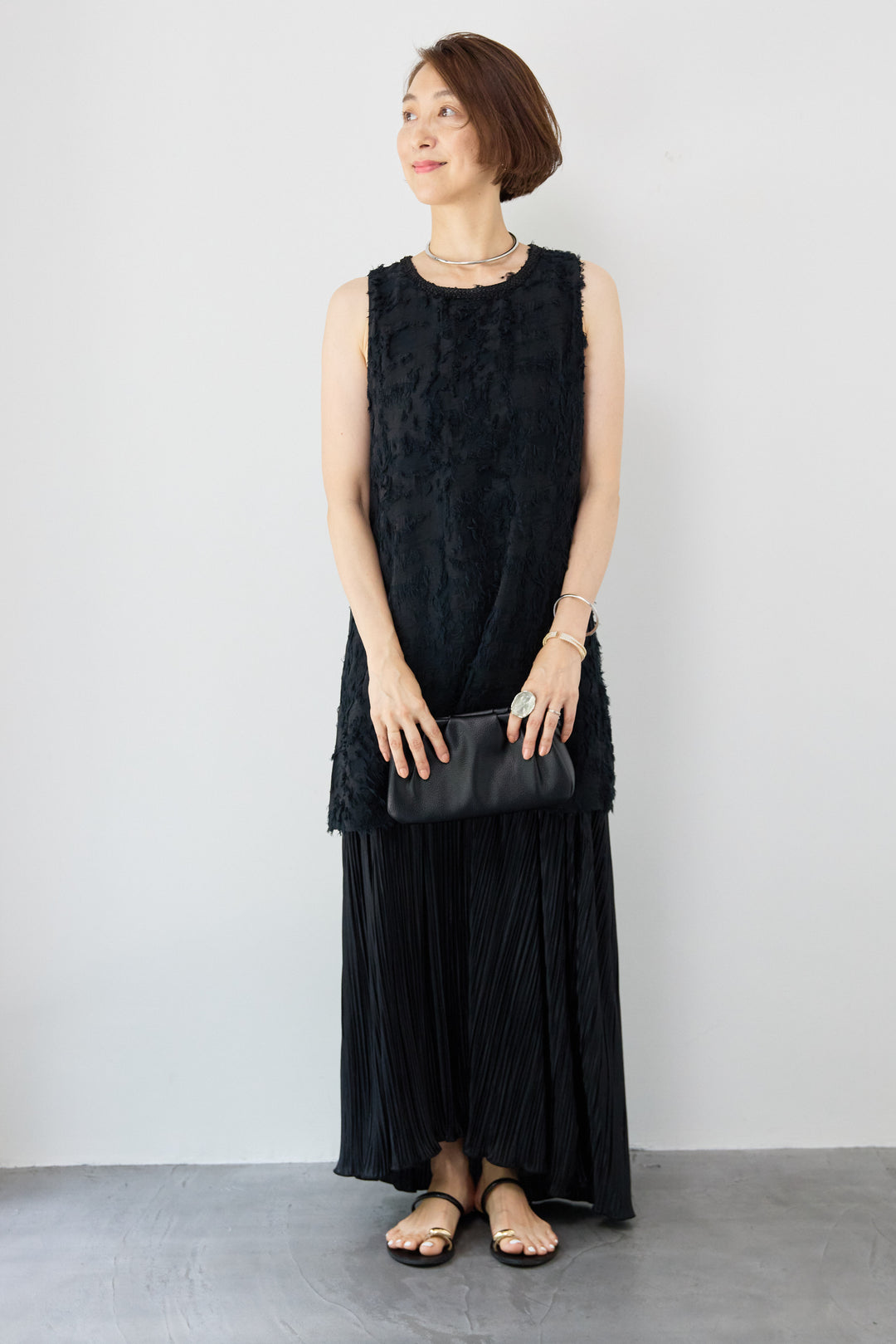 カットジャガードドッキングワンピース