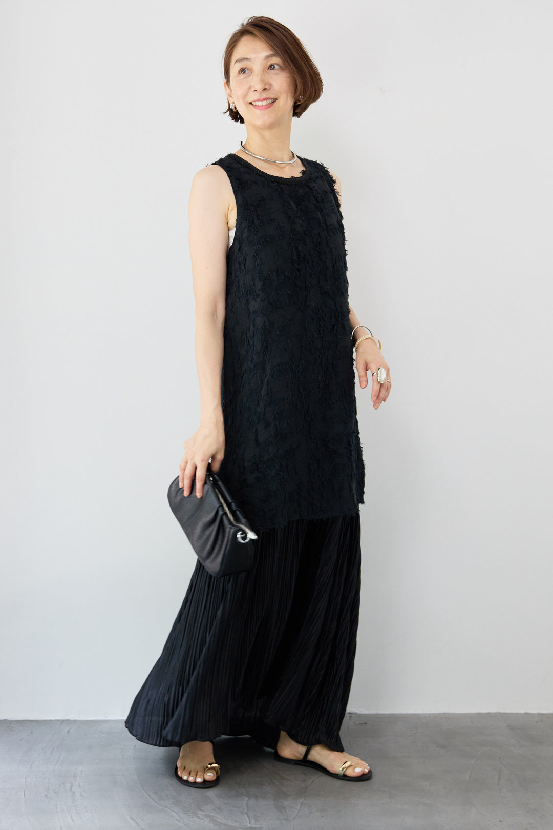 カットジャガードドッキングワンピース