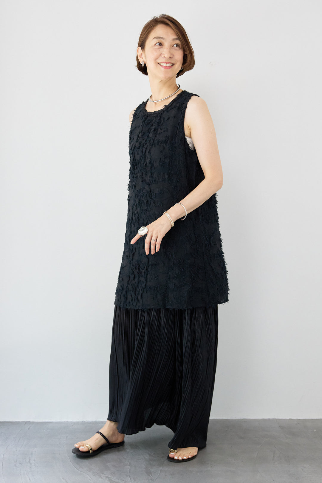 カットジャガードドッキングワンピース