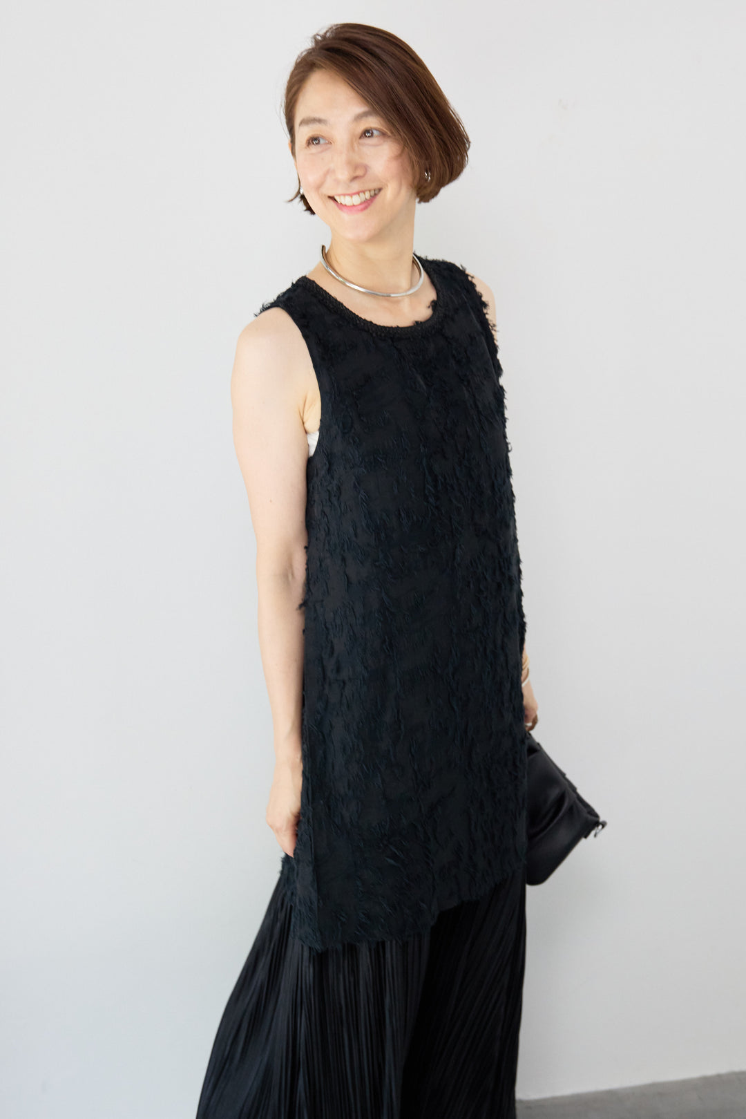 カットジャガードドッキングワンピース