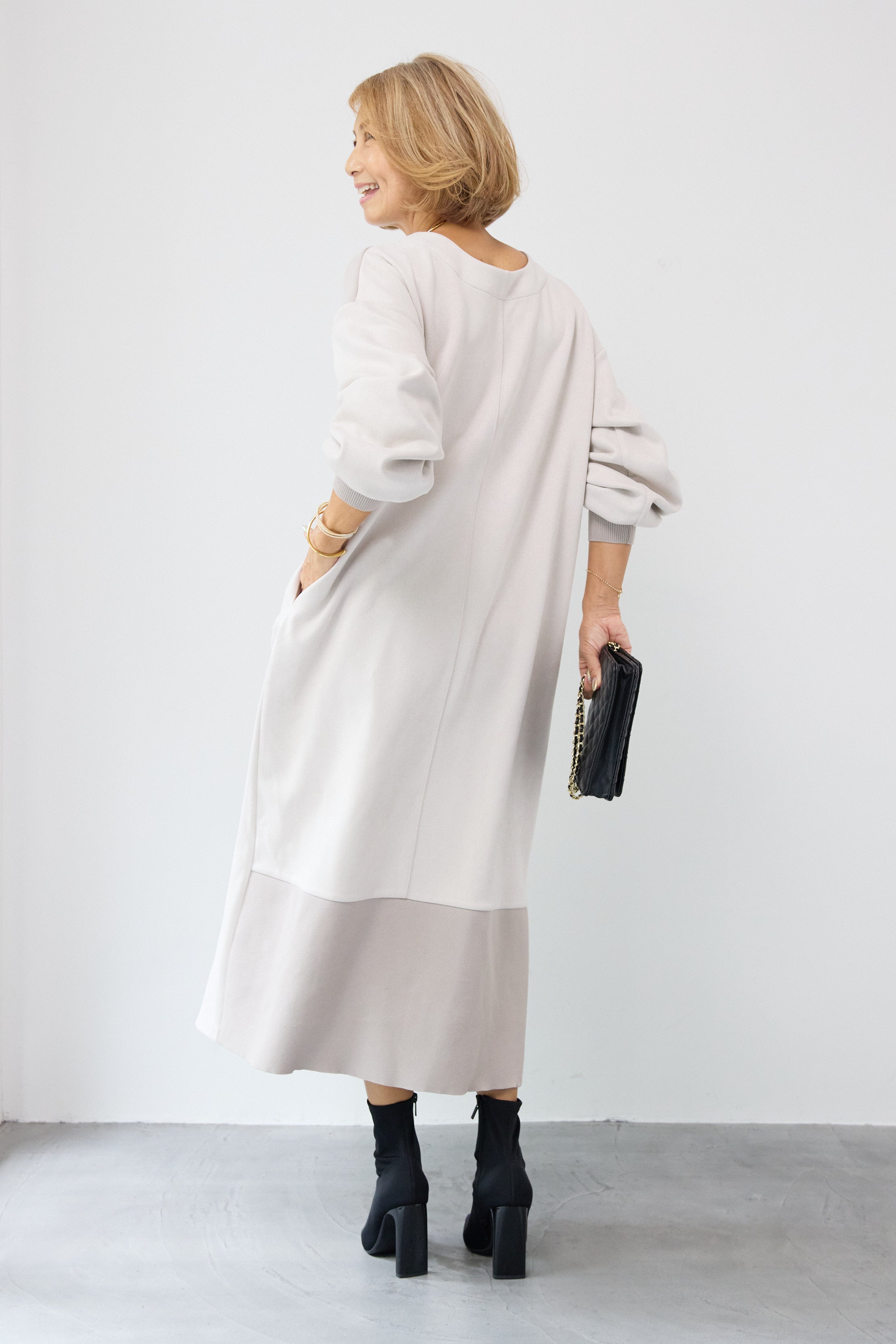 スエード×リブニット2WAYワンピース – plusotoha