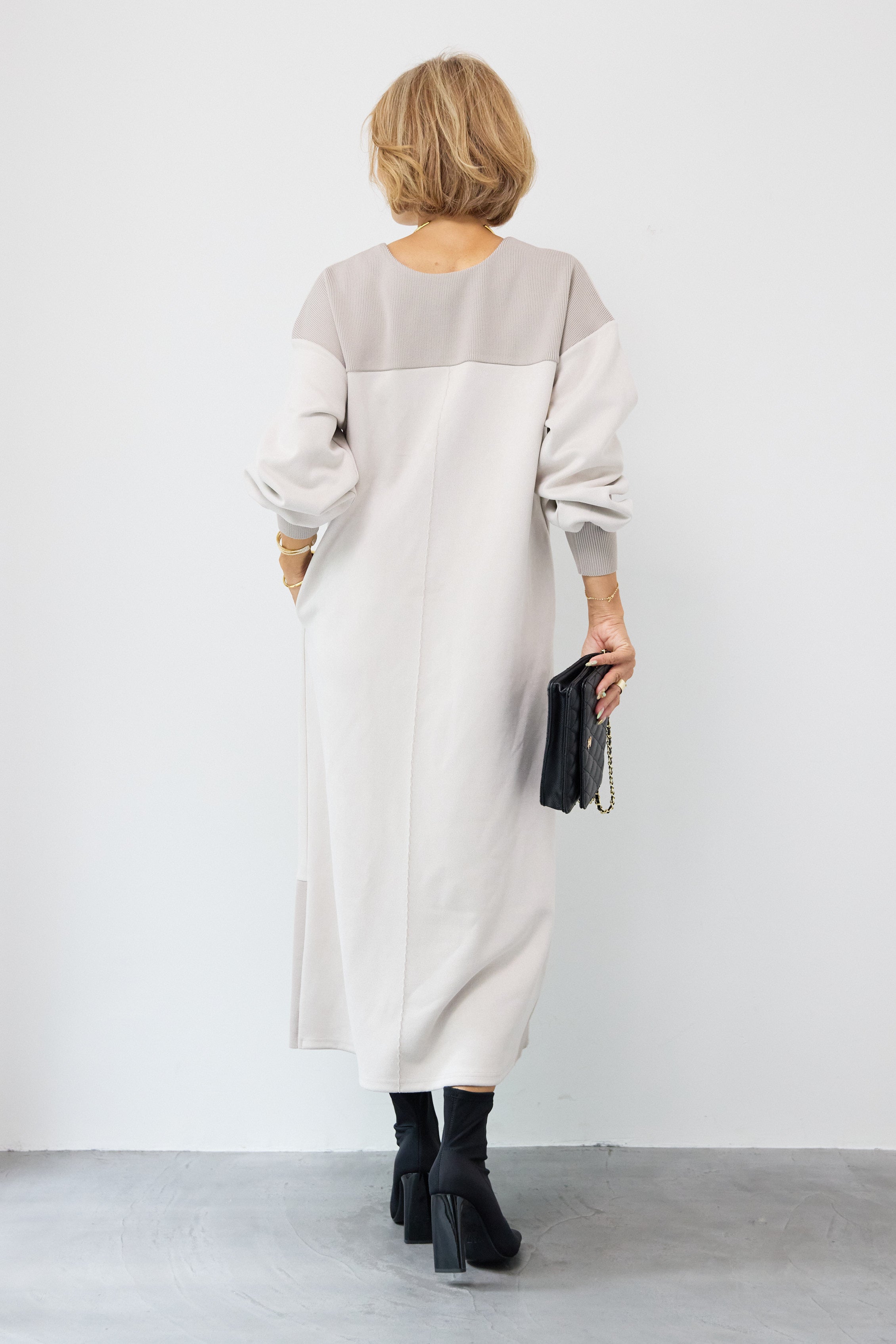 スエード×リブニット2WAYワンピース – plusotoha