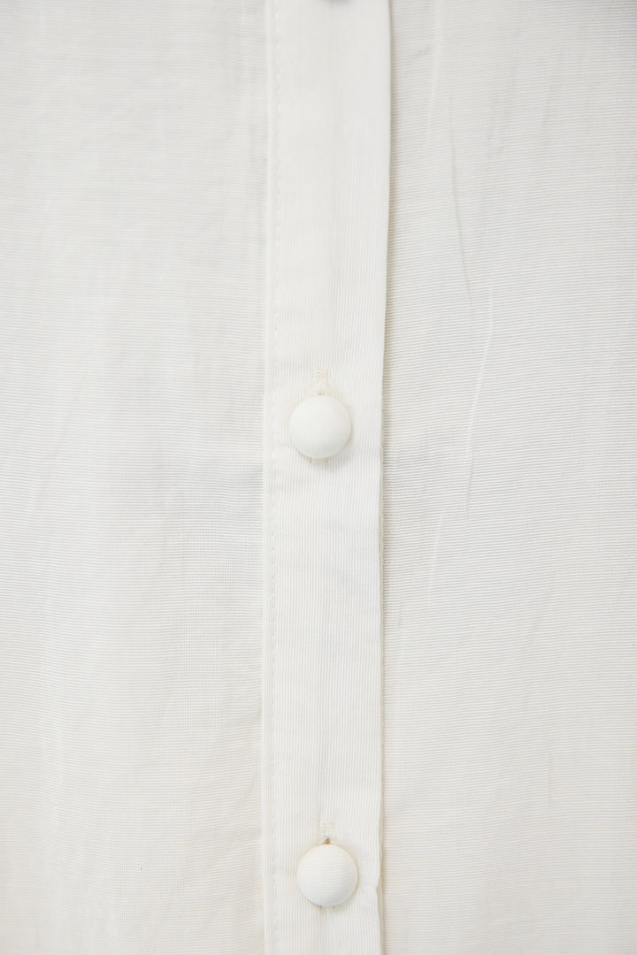 フレアスリーブシャツワンピース