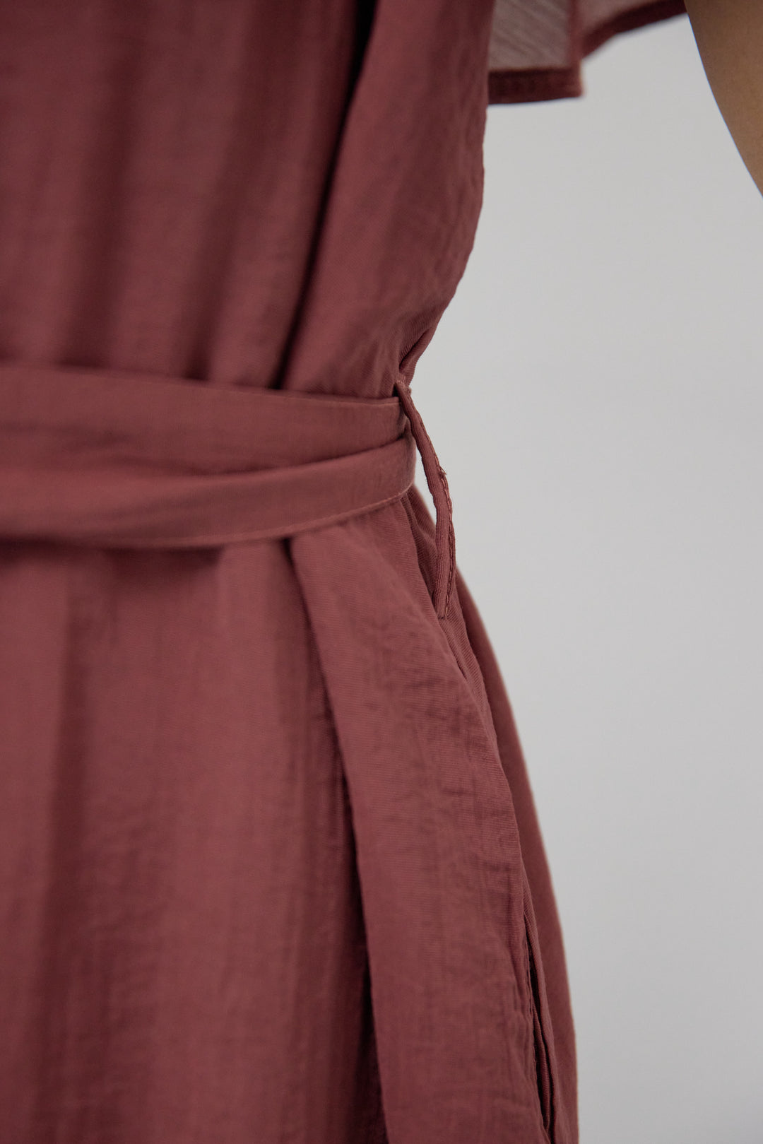 フレアスリーブシャツワンピース