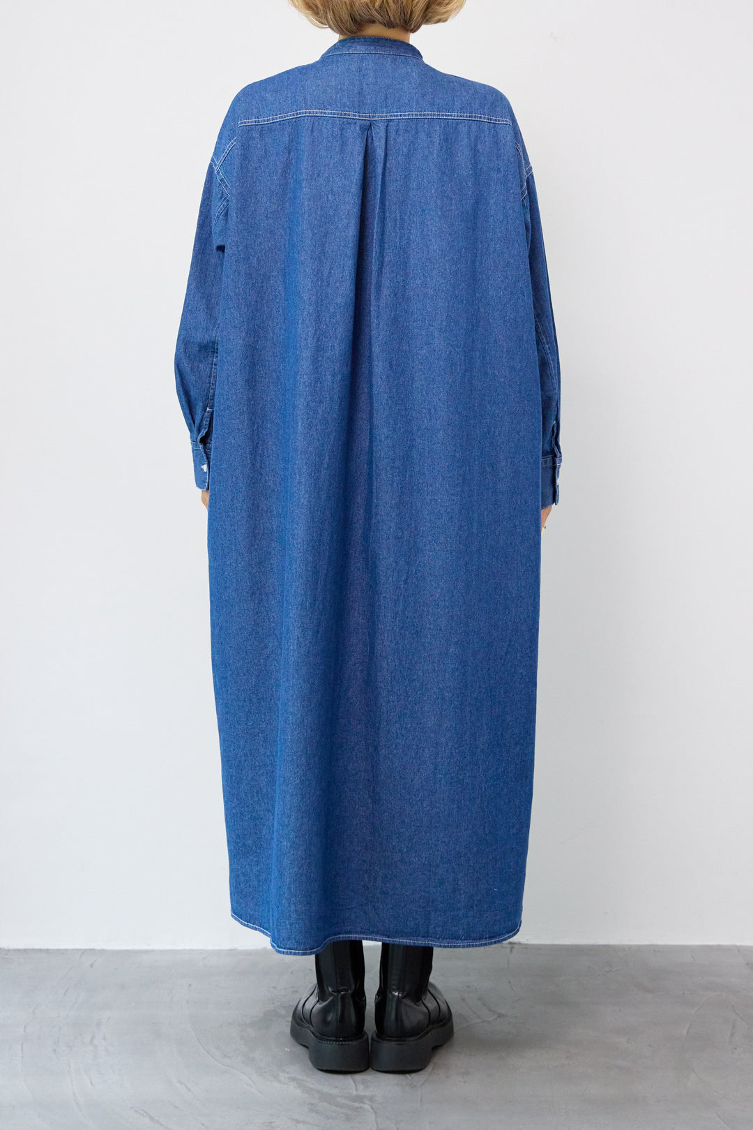 ピンタックデニムシャツワンピース