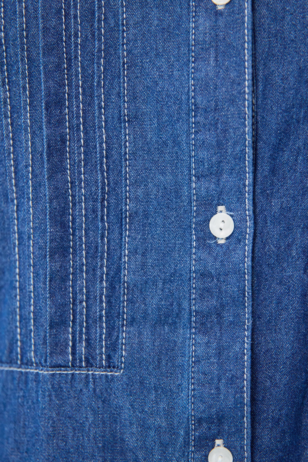 ピンタックデニムシャツワンピース