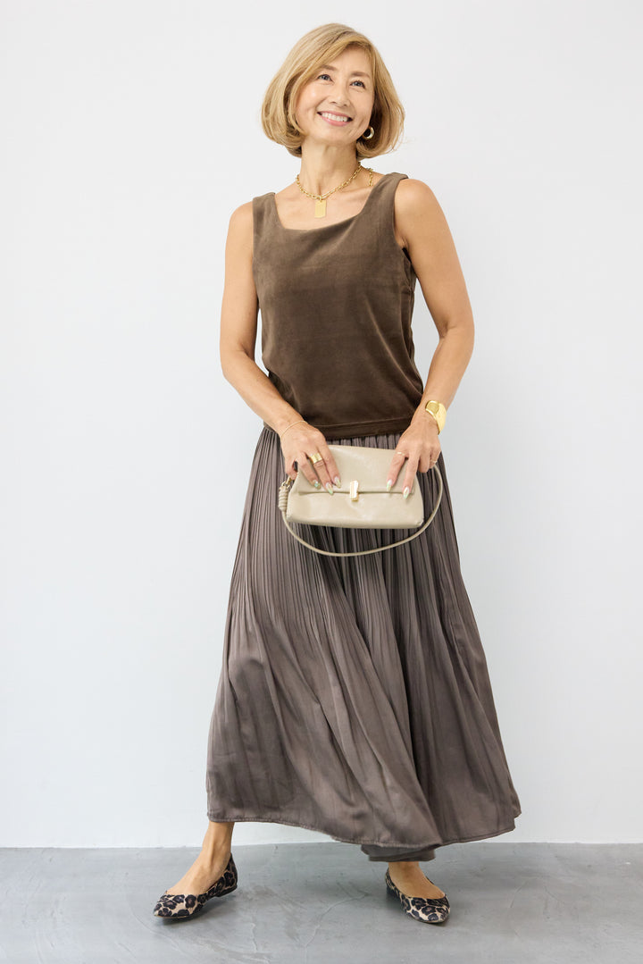 前後2WAYベロアタンクトップ