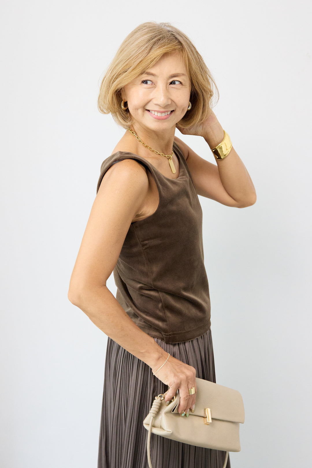 前後2WAYベロアタンクトップ