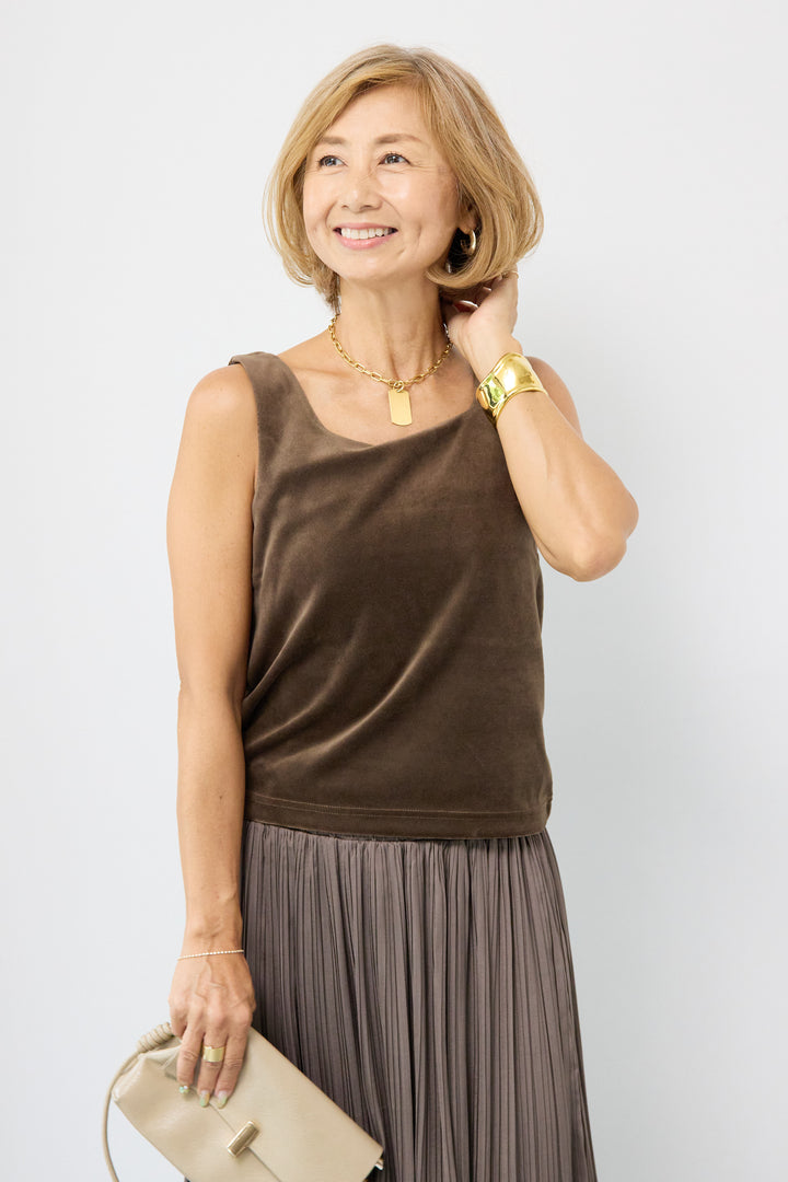 前後2WAYベロアタンクトップ