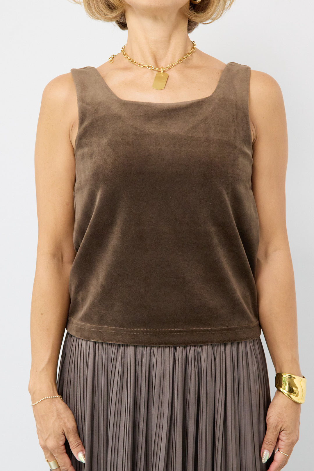 前後2WAYベロアタンクトップ