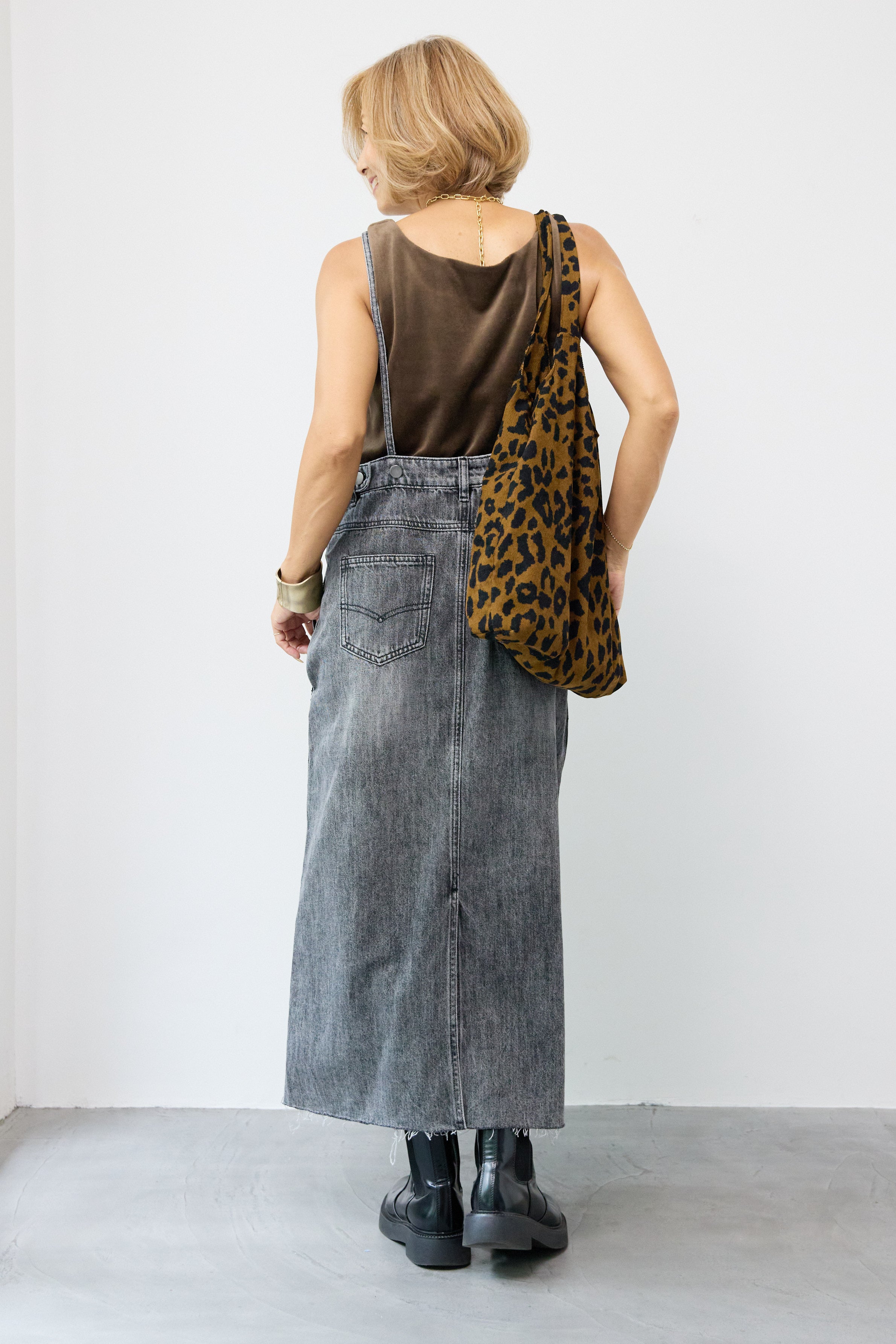 裾フリンジデニムジャンスカ 裾フリンジデニムジャンスカワンピース – plusotoha