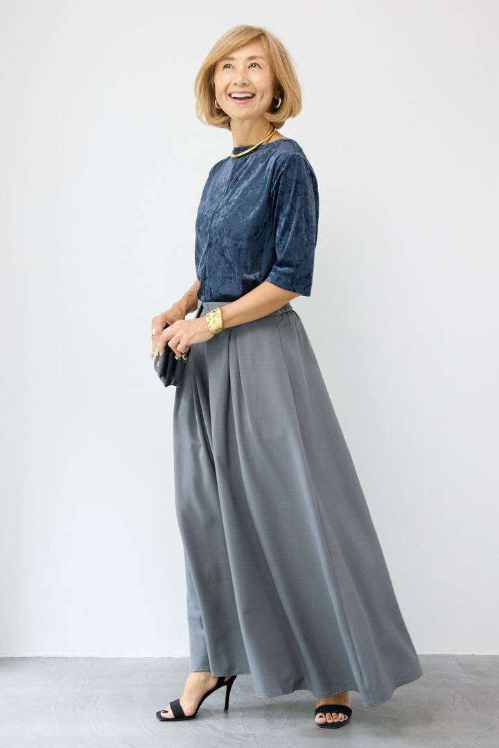 シアーベロア ハーフスリーブカーディガン