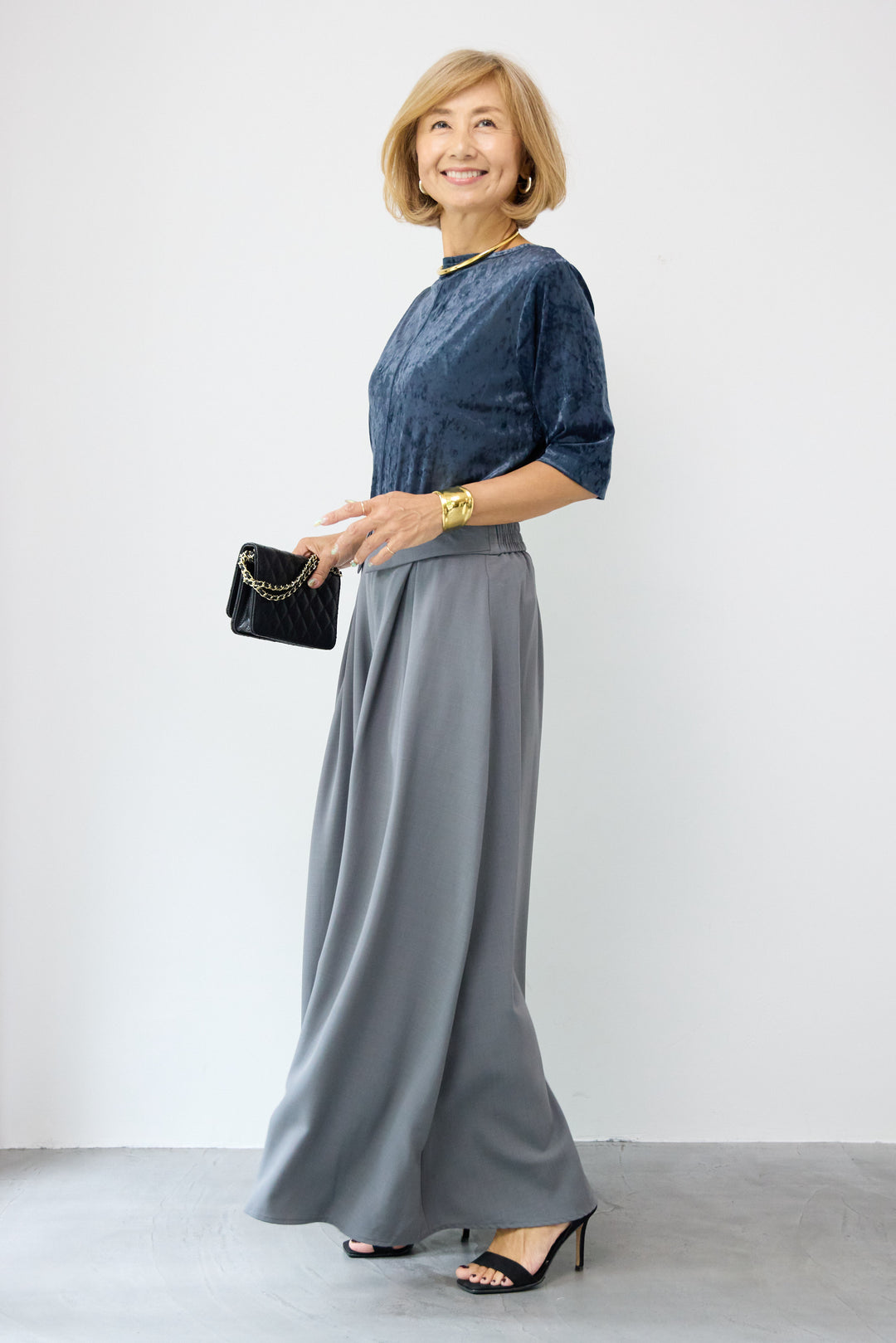 シアーベロア ハーフスリーブカーディガン