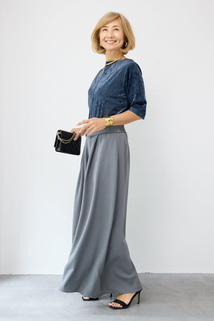 シアーベロア ハーフスリーブカーディガン