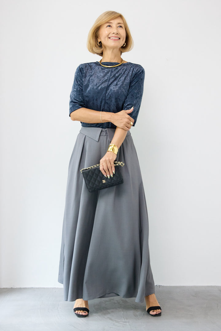 シアーベロア ハーフスリーブカーディガン