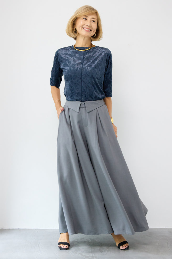 シアーベロア ハーフスリーブカーディガン