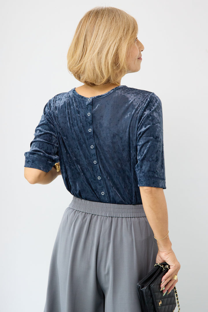 シアーベロア ハーフスリーブカーディガン