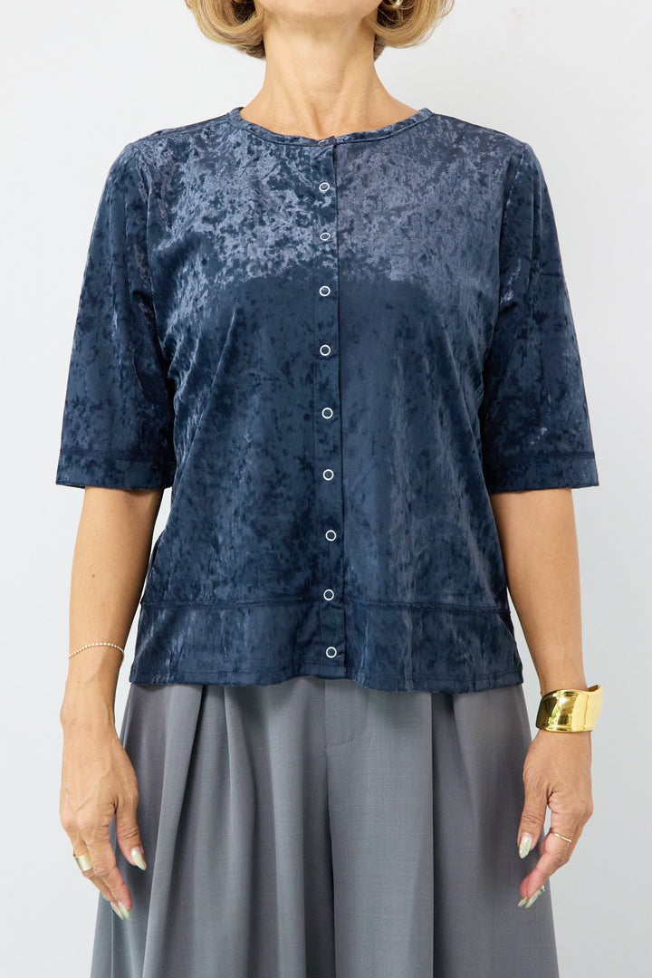 シアーベロア ハーフスリーブカーディガン