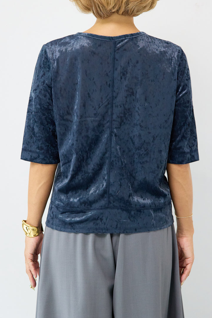 シアーベロア ハーフスリーブカーディガン