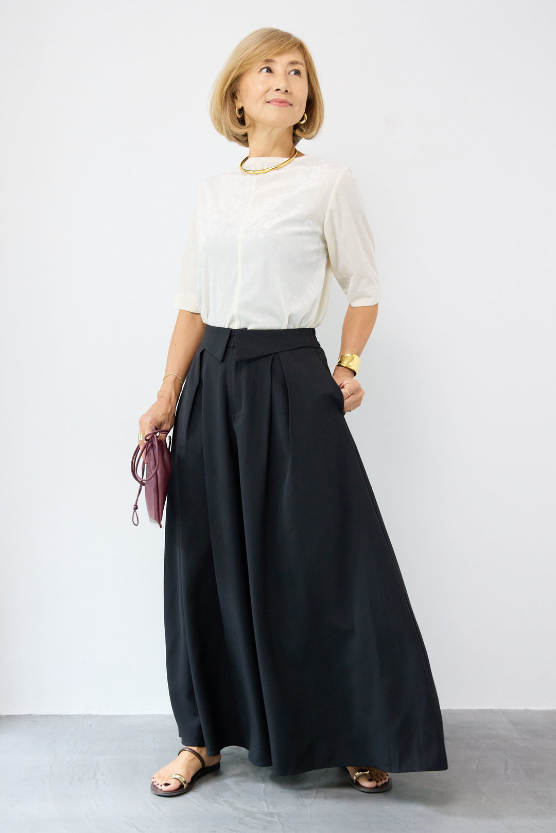 シアーベロア ハーフスリーブカーディガン