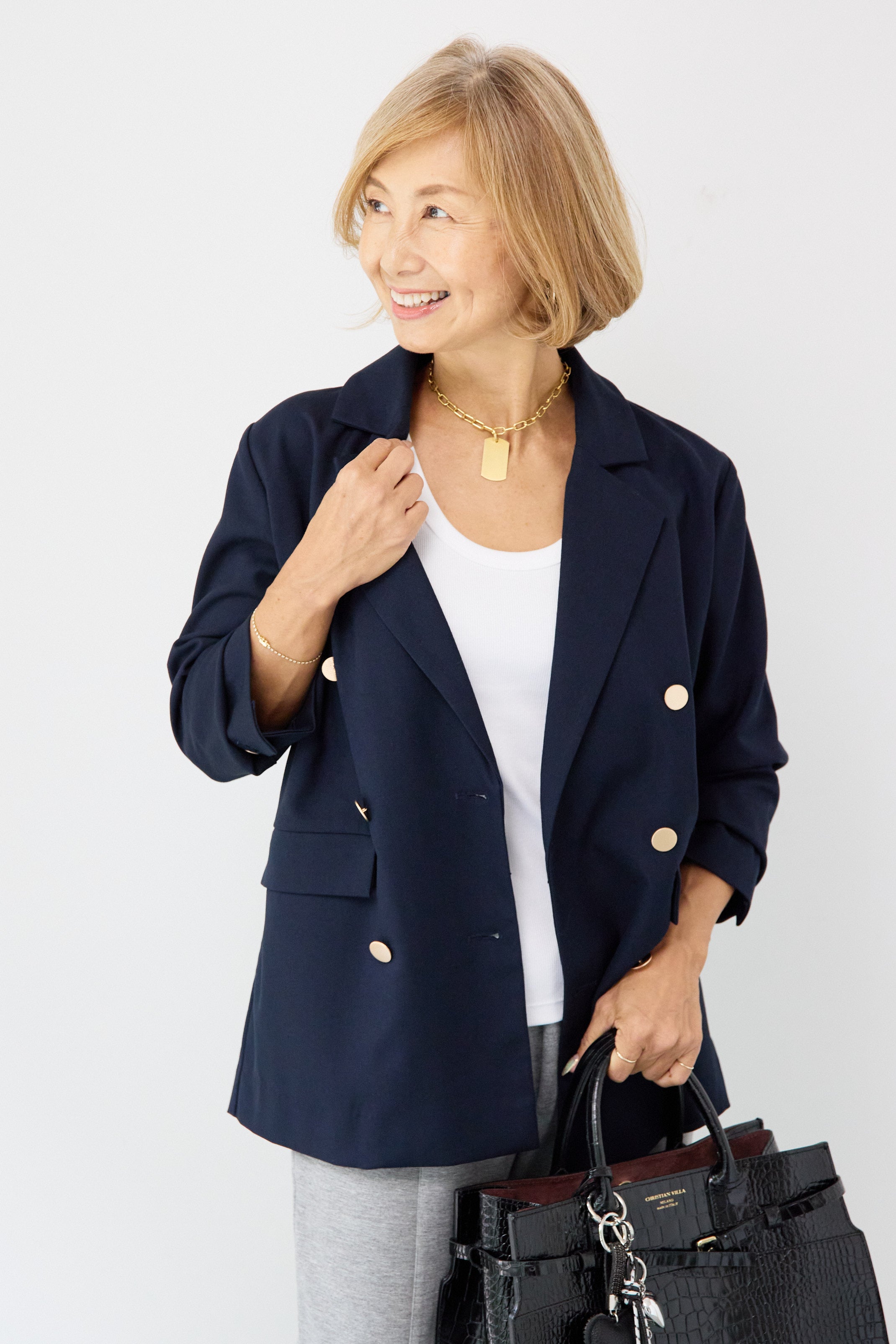 REIKOコラボ】メタルボタンダブルジャケット – plusotoha