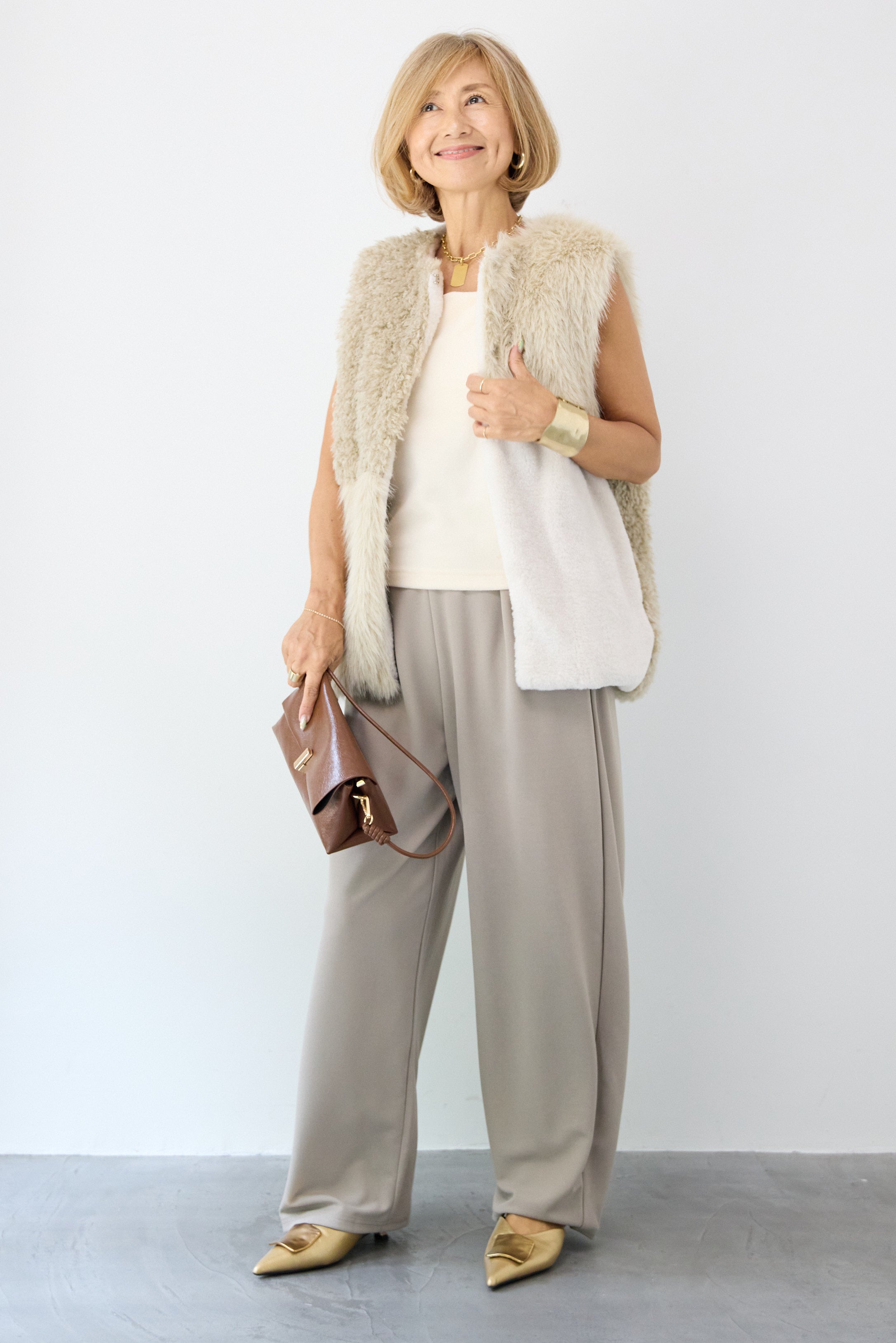 異素材切替ファーベスト – plusotoha