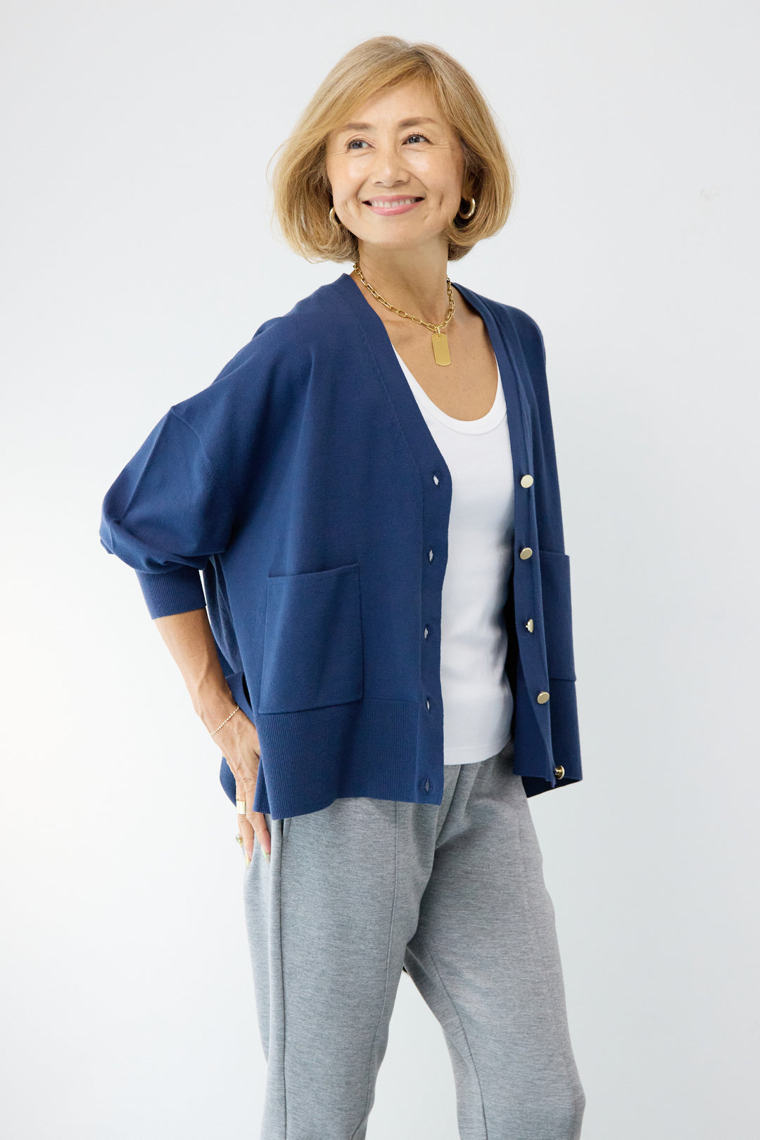 【REIKOコラボ】~防静電気・抗菌・紫外線防止・吸湿発熱~ウォームニットカーディガン