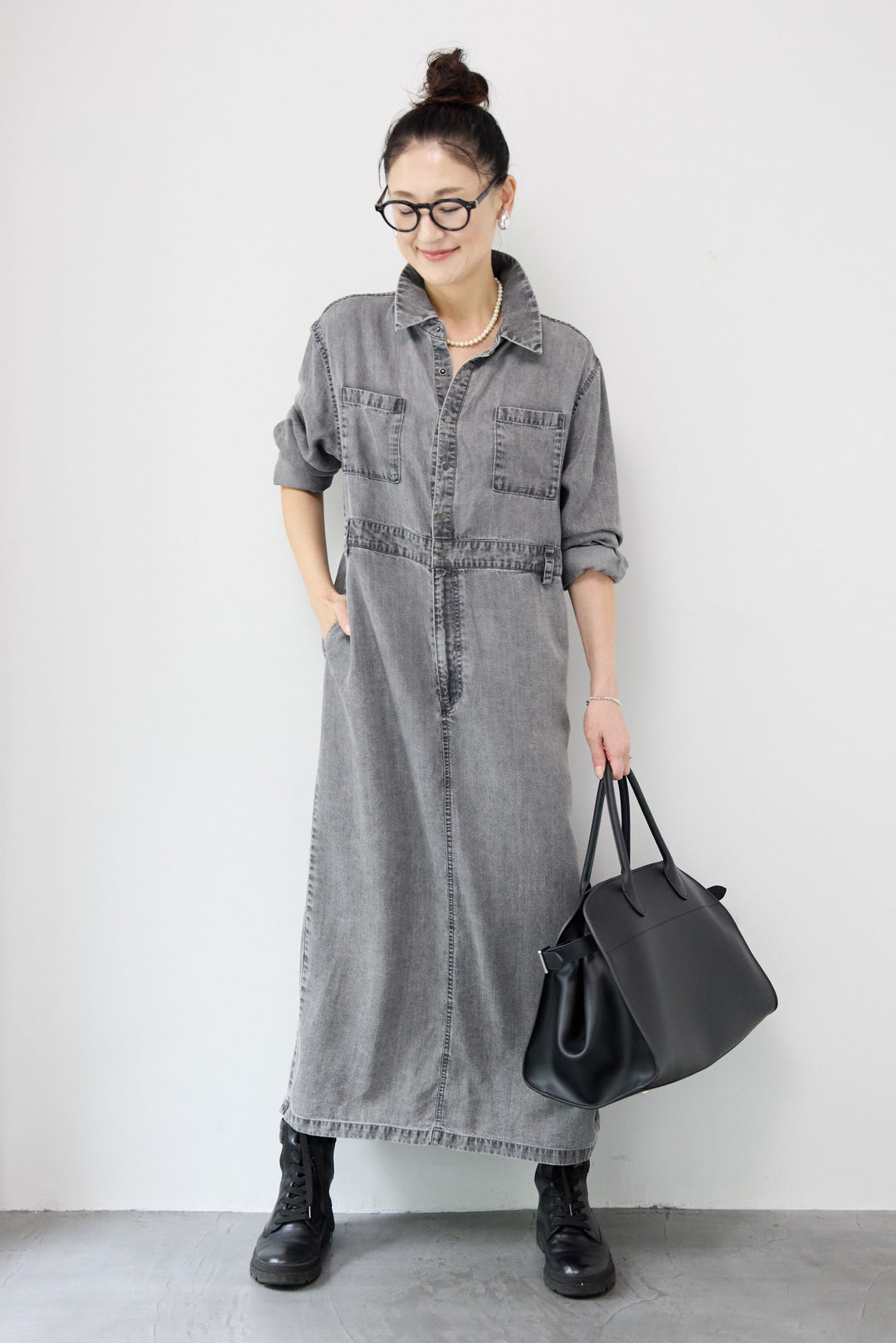 テンセルデニムワンピース