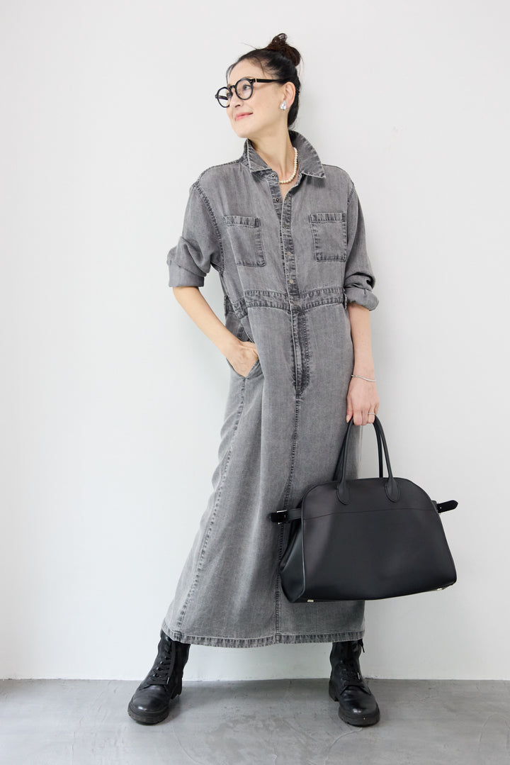 テンセルデニムワンピース