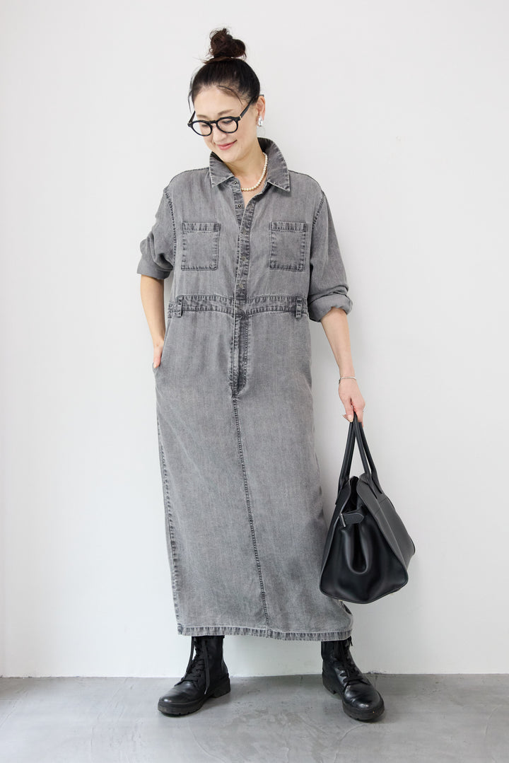 テンセルデニムワンピース