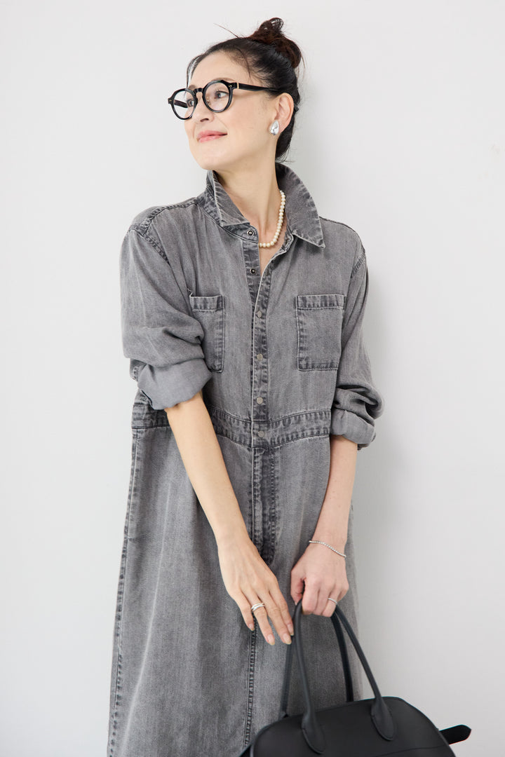 テンセルデニムワンピース