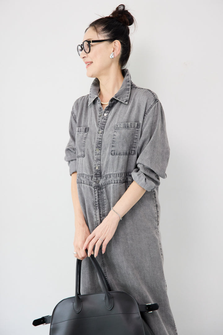 テンセルデニムワンピース