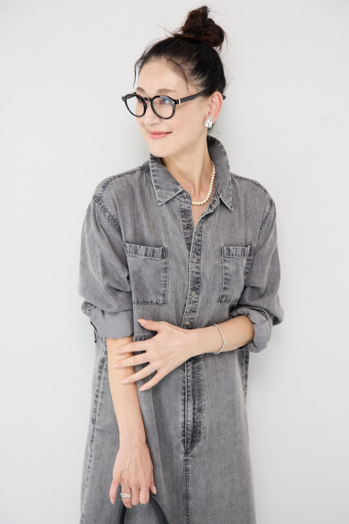テンセルデニムワンピース