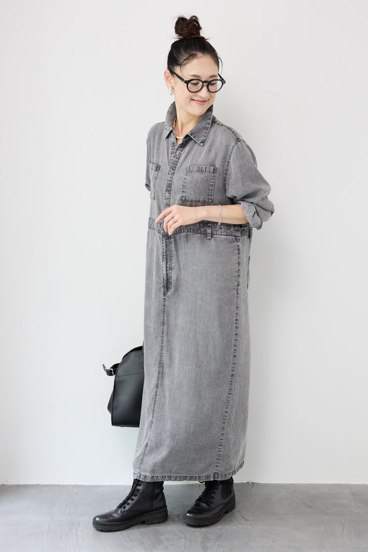 テンセルデニムワンピース
