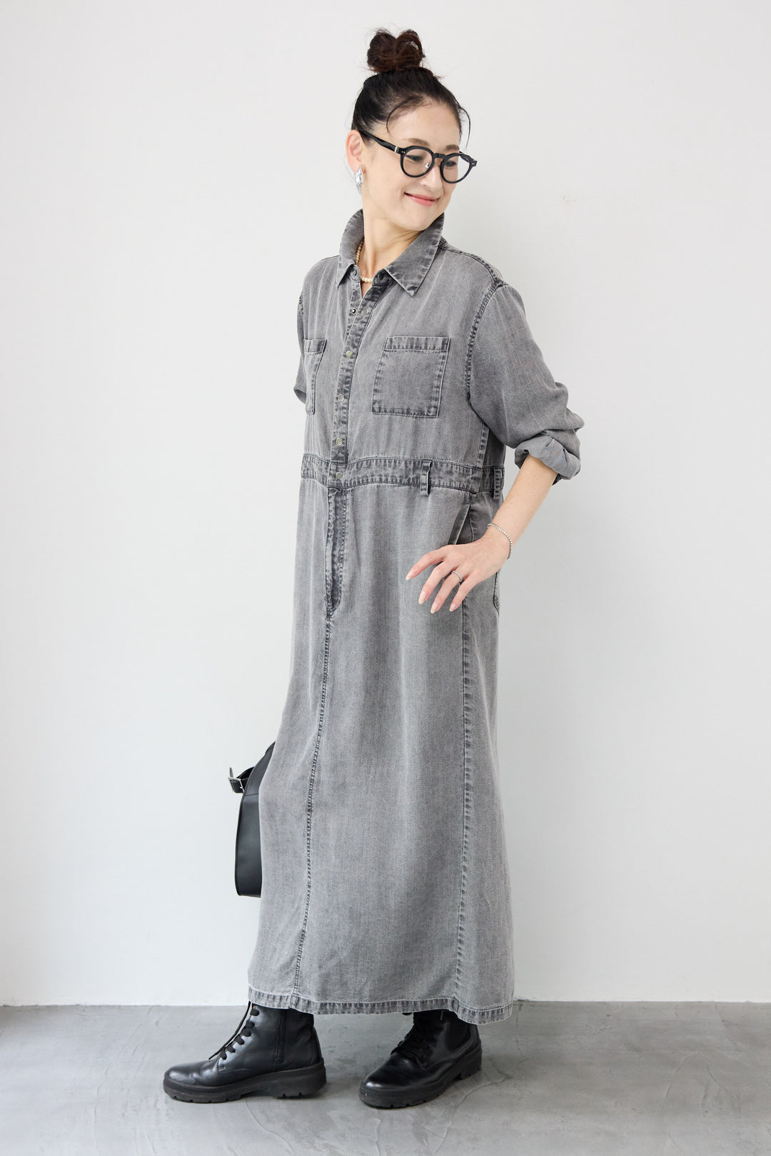 テンセルデニムワンピース
