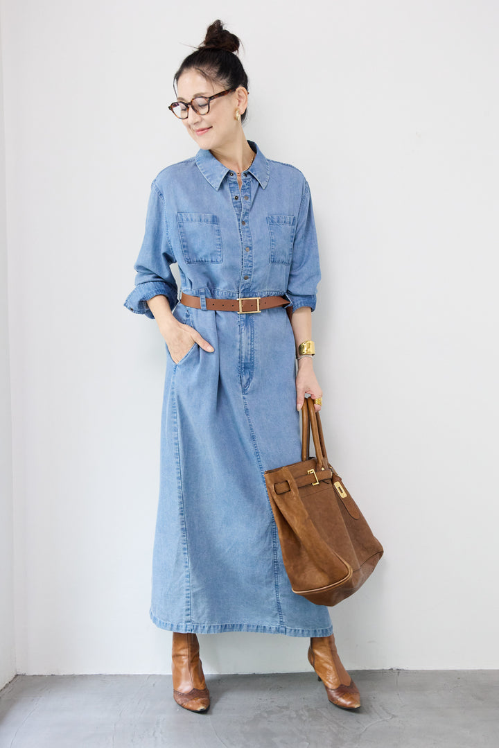 テンセルデニムワンピース