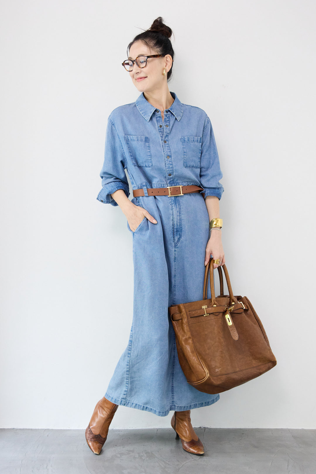 テンセルデニムワンピース