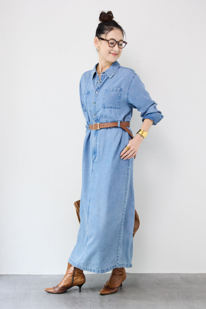 テンセルデニムワンピース