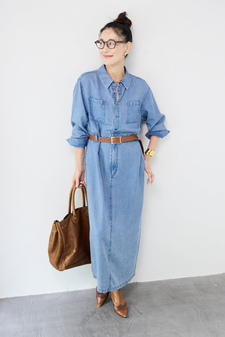 テンセルデニムワンピース